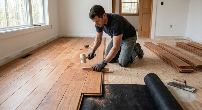 Cherry Floor Installation in Chisago City, MN