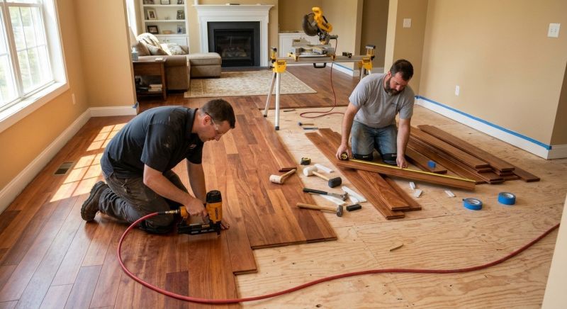 Cherry Floor Installation in New Richmond, WI